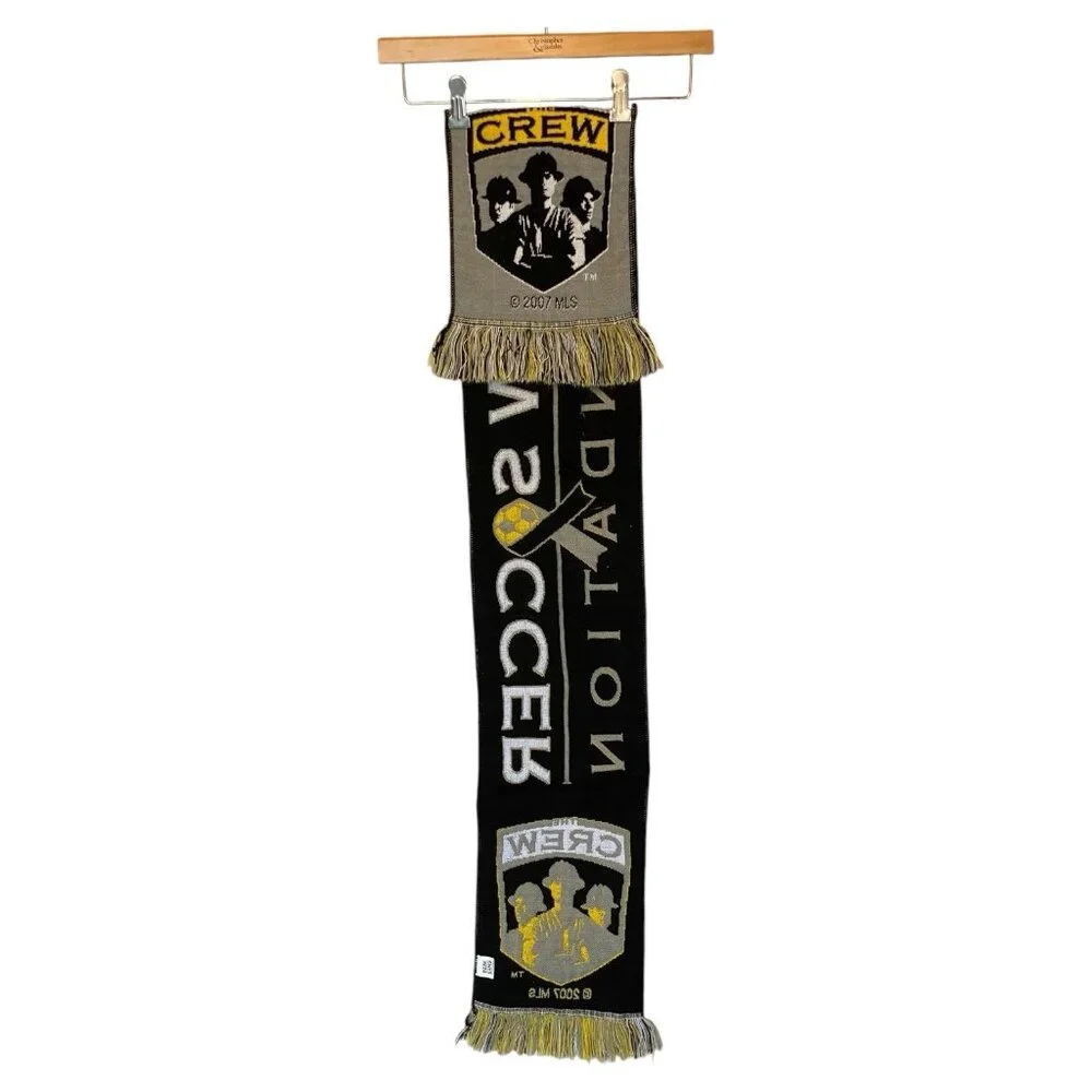 Crew Soccer Foundation Gray Black Yellow Men's Scarf 8X50 MLS 2007 Bam Bams